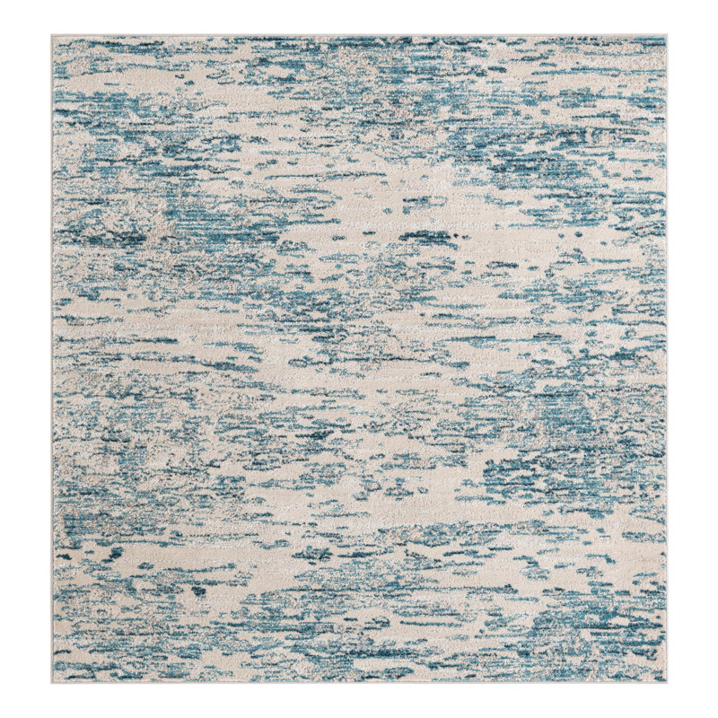 Frankton Blue Area Rug, Square 7'1"