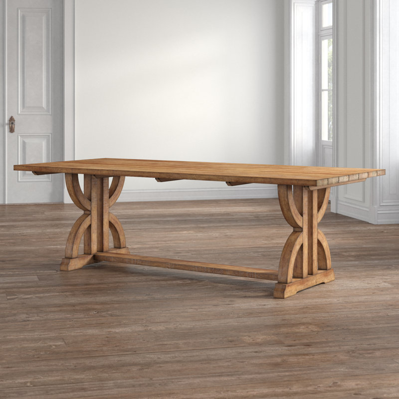 Aldrina Solid Wood Base Dining Table, Oak