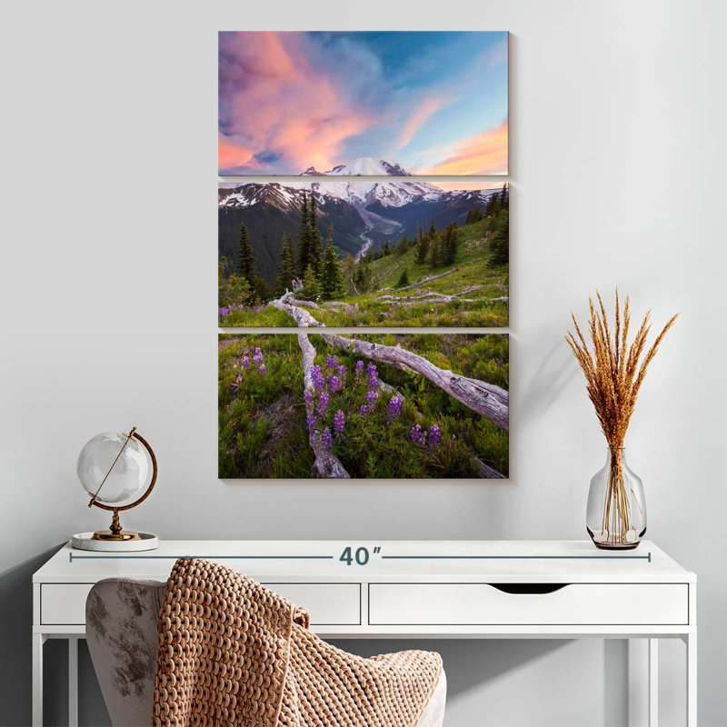 Fleurs de lavande Alvord Mount Rainier, H 32 po x l 20 po