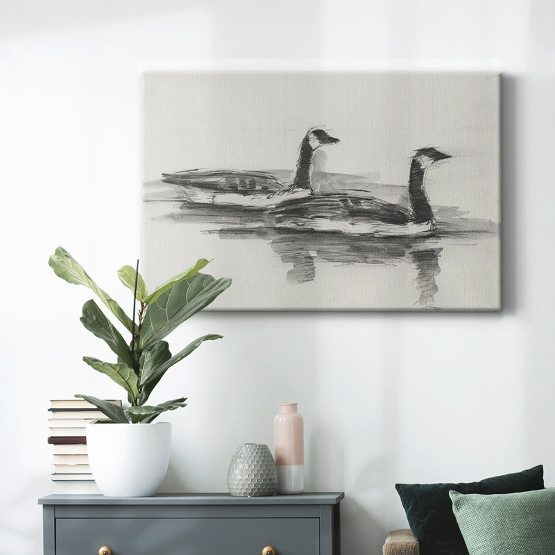 Geese Study I-Gallery Wrapped Canvas, 18" H x 27" W