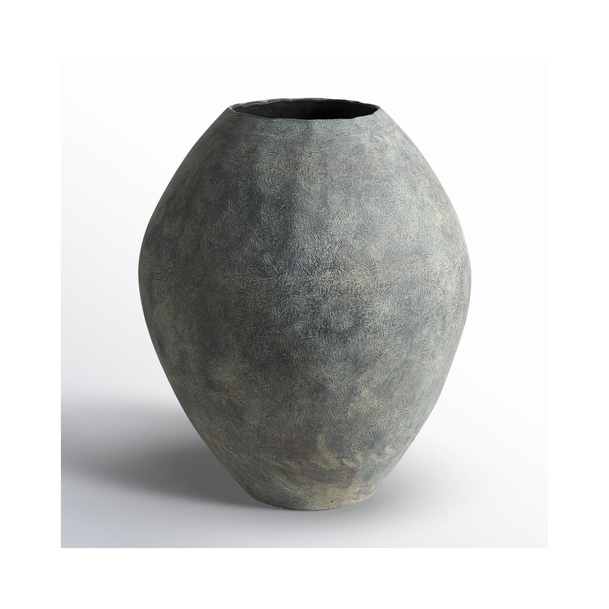 Aisling Handmade Ceramic / Porcelain Floor Vase, Gray, 27.6" H x 23.4" W x 23.4" D