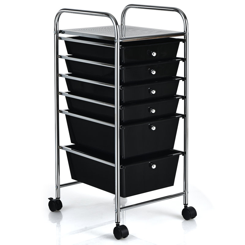30'' H x 13'' W Utility Cart with Wheels, Black