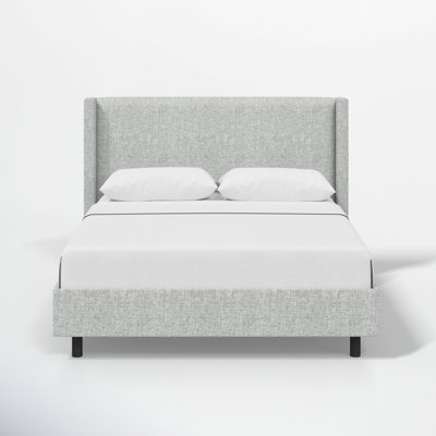 Hanson Cotton Upholstered Wingback Bed