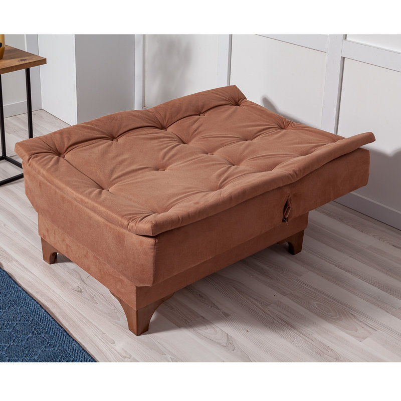 Fauteuil convertible capitonné l 29,53 po Crosland, Tricot brun