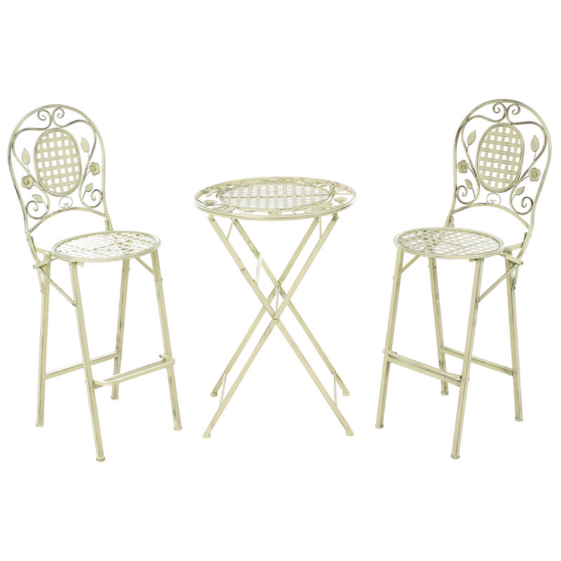Bivio Lark Manor Bar Set with Iron Frame and Metal Outer Material