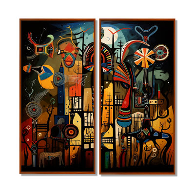 Abstract Sub-Saharan Landscape - Red Canvas Prints