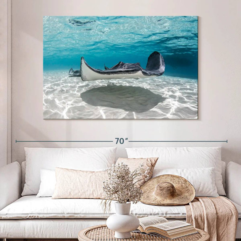 Crowle Cayman Palms Stingray, H 34 po x l 51 po