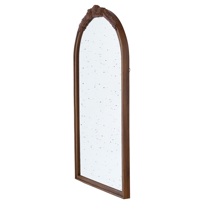 Cadre de miroir antique rose sculpté à la main 23 po x 42 po
