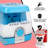 Nostalgia Countertop Snow Cone Party Station Makes 30 Icy Treats, Includes 2 Reusable Pump Syrup Bottles, 2 Plastic Cups, Ice Scoop, Blue
