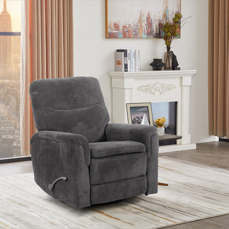 Fauteuil inclinable pivotant Gellar, bouleau, Métal industriel