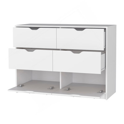 Commode 4 tiroirs, commode avec 2 armoires