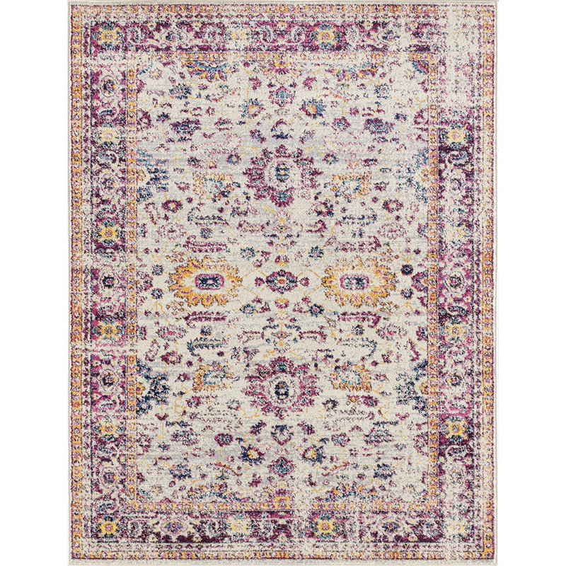 Tapis beige / mauve Cahors Southwestern, Rectangle 1 pi 10 po x 3 pi