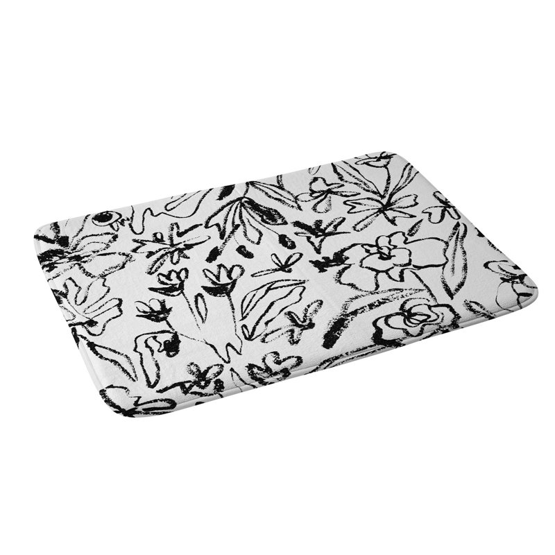 Tapis de bain en mousse viscoélastique CayenaBlanca, Simple - L 21 po x l 34 po