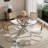 1 Tempered Glass Top Dining Table and 4 Velvet Cantilever Chairs-1899156781-1899156784