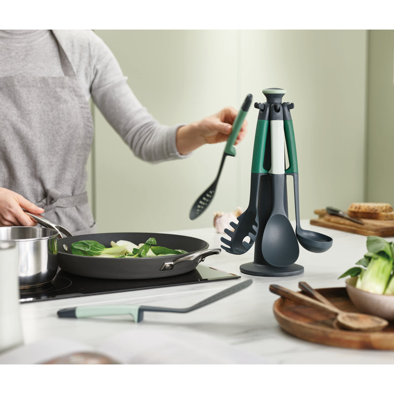 Elevate 6-Piece Kitchen Utensil Carousel Set, Sage