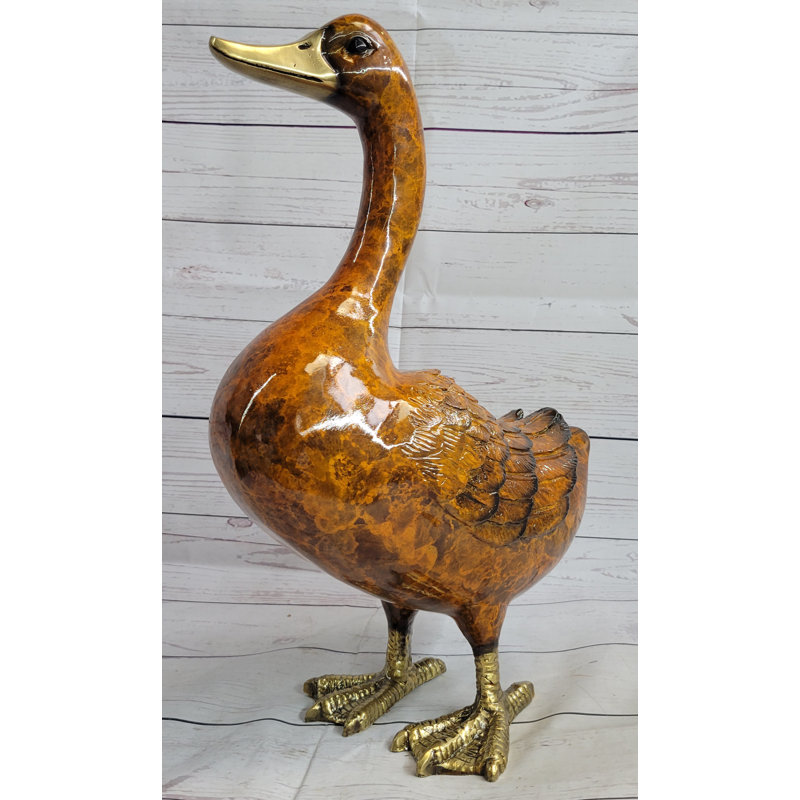 Sculpture statue de canard en bronze 17 po x 15 po Moigniez