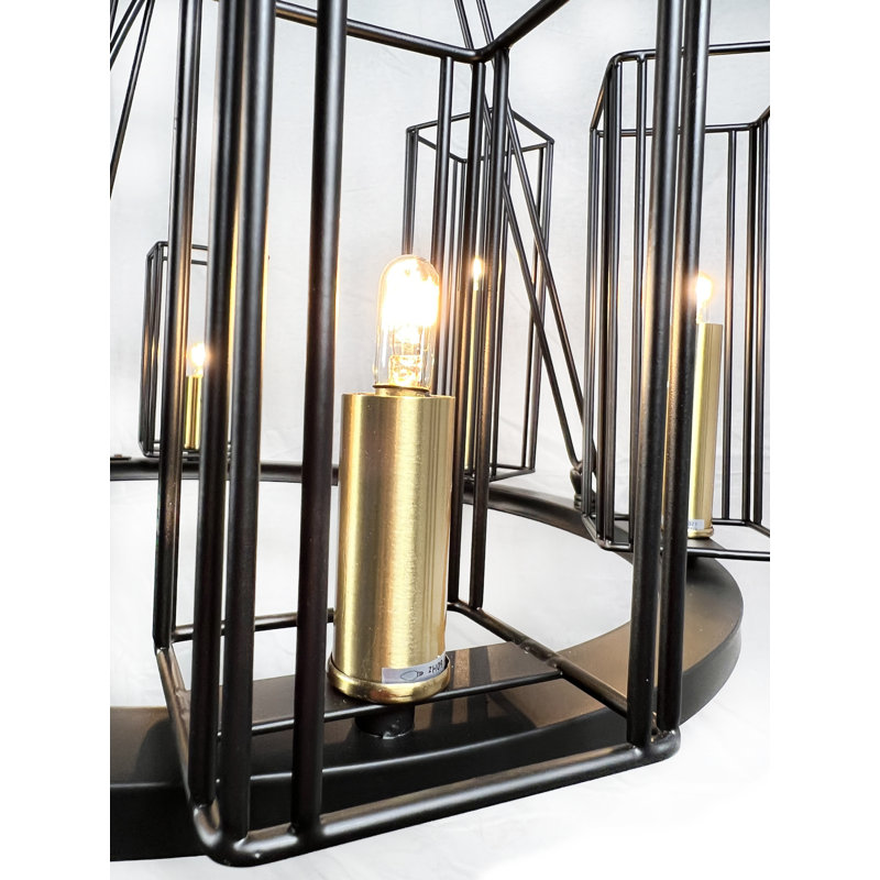 Lustre circulaire 6 lumières noir