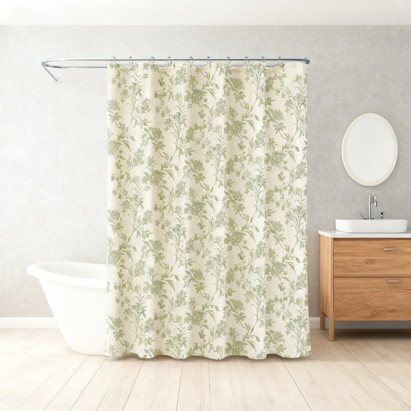Rideau de douche Floral, Vert