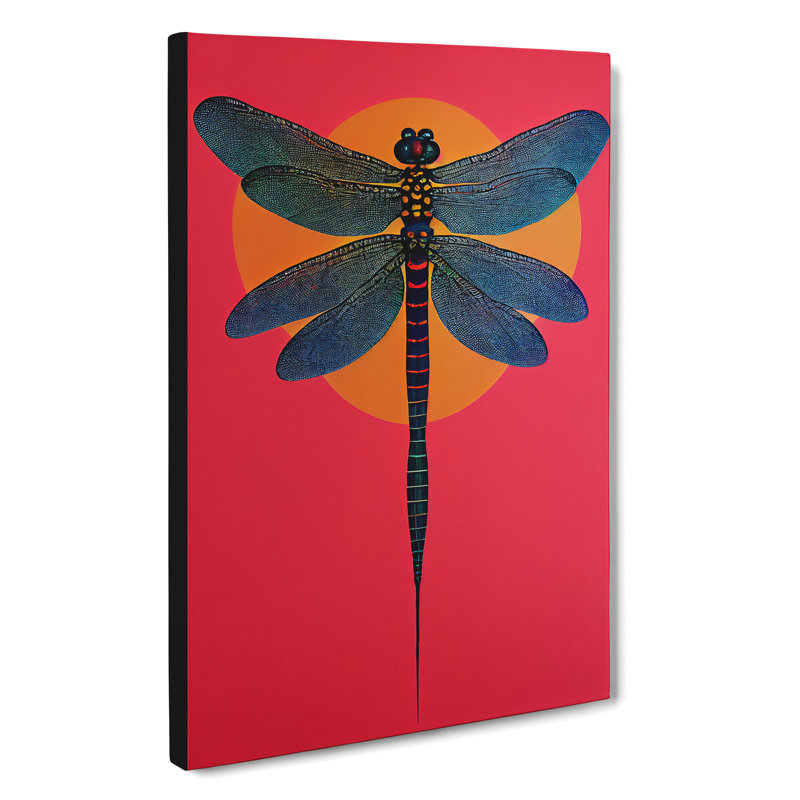 Bold Dragonfly - Print, No Matte, 50cm H x 35cm W x 3cm D, Wrapped Canvas