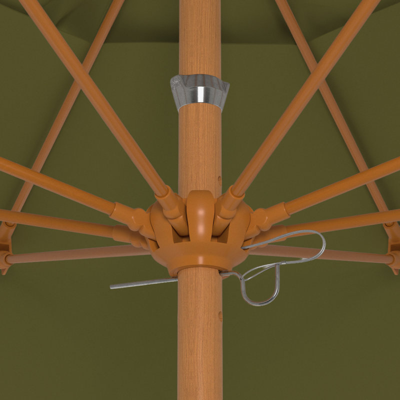 Parasol en bois de teck 9 pi, 103" H x 101" W x 101" D, Plante palmier