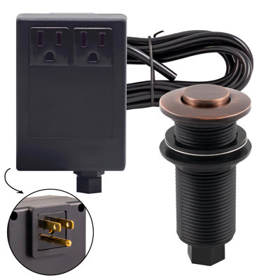Sink Top Waste Disposal Air Switch and Dual Outlet Control Box, Flush Button