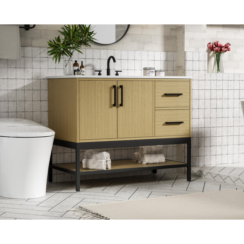 Meuble-lavabo simple 42 po, Brun miel