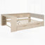 Wood Platform Bed with Storage Shelves, Drawers, Charging Station and Upholstered Headboard-537866187-537866184