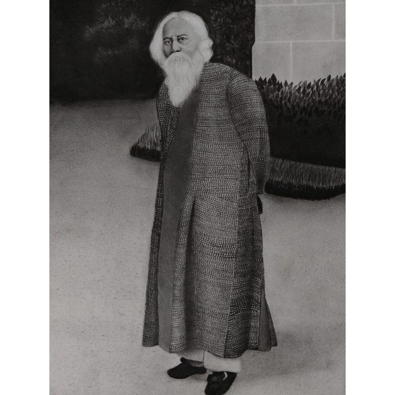 Rabindranath Tagore | Charcoal & Graphite | By Nidhi