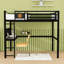 Metal Loft Bed Frame with Built-In Desk, Charging Station, Clock and Storage Basket-766393231