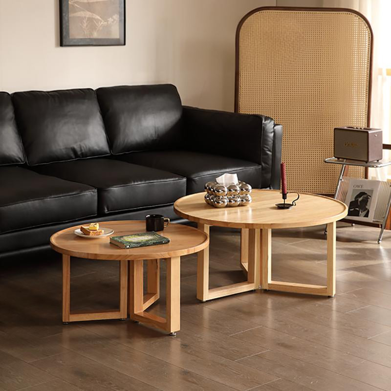 Petite combinaison de table de bout ronde, Burlywood