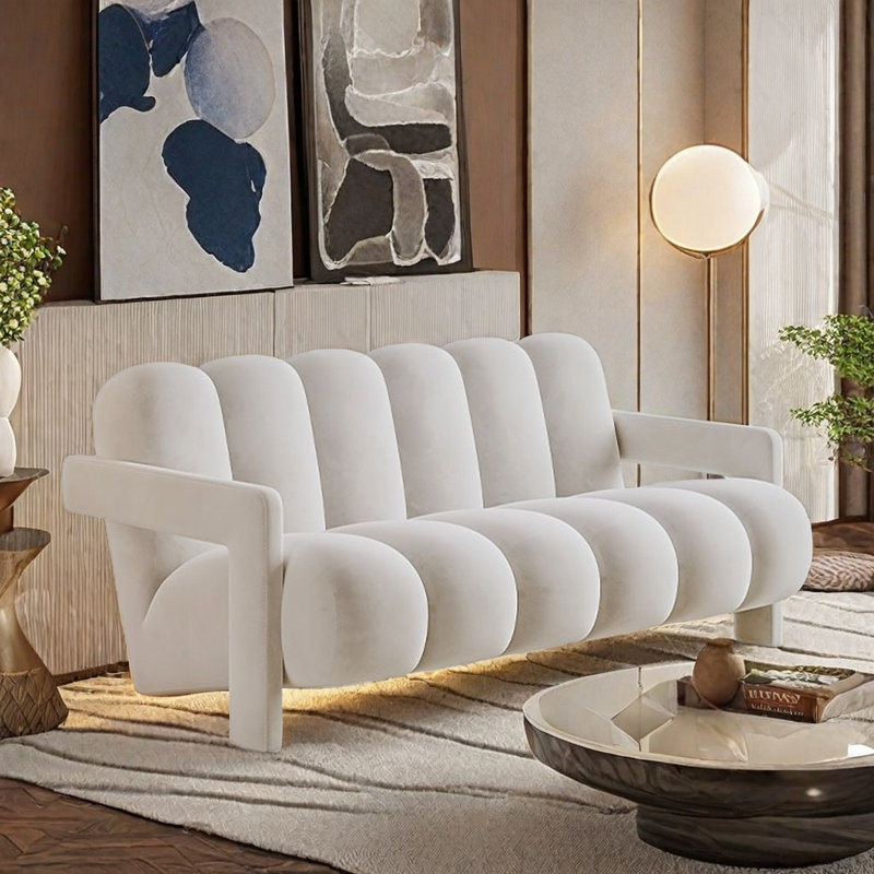 Syl, H 28,35 po x l 64,17 po x P 33,46 po, Blanc / Blanc