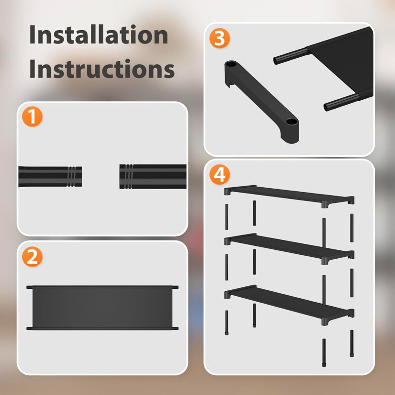 3-Tier 24-Pair 33.85" Wide Shoe Rack