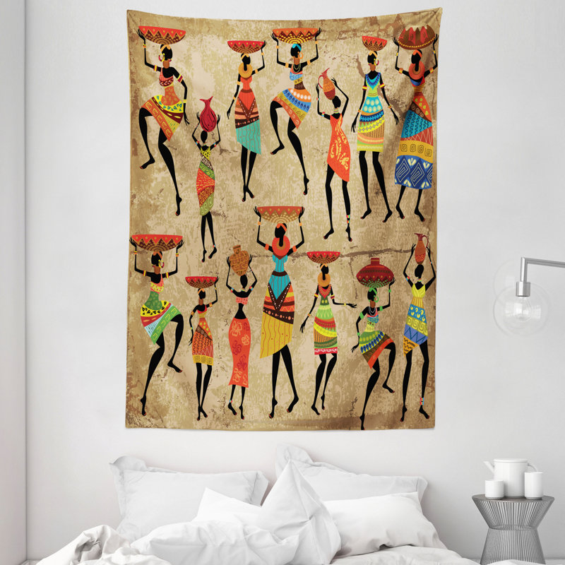 Tapisserie africaine en polyester, H 80 po x l 60 po