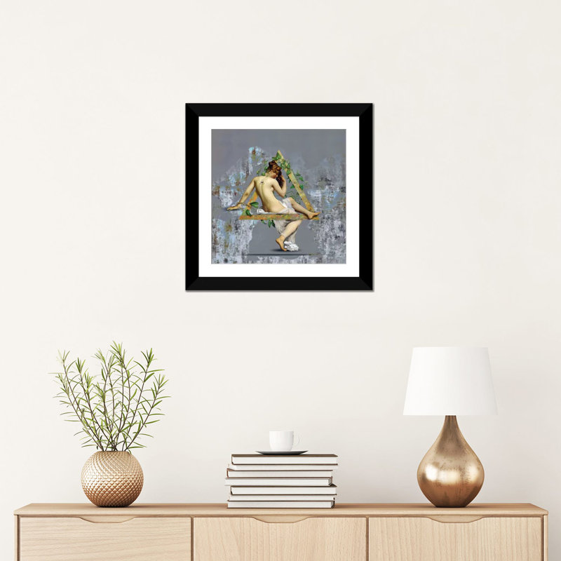 « vénus », impression sur toile, H 16 po x l 16 po x P 1 po, Papier d'art encadré noir, Blanc