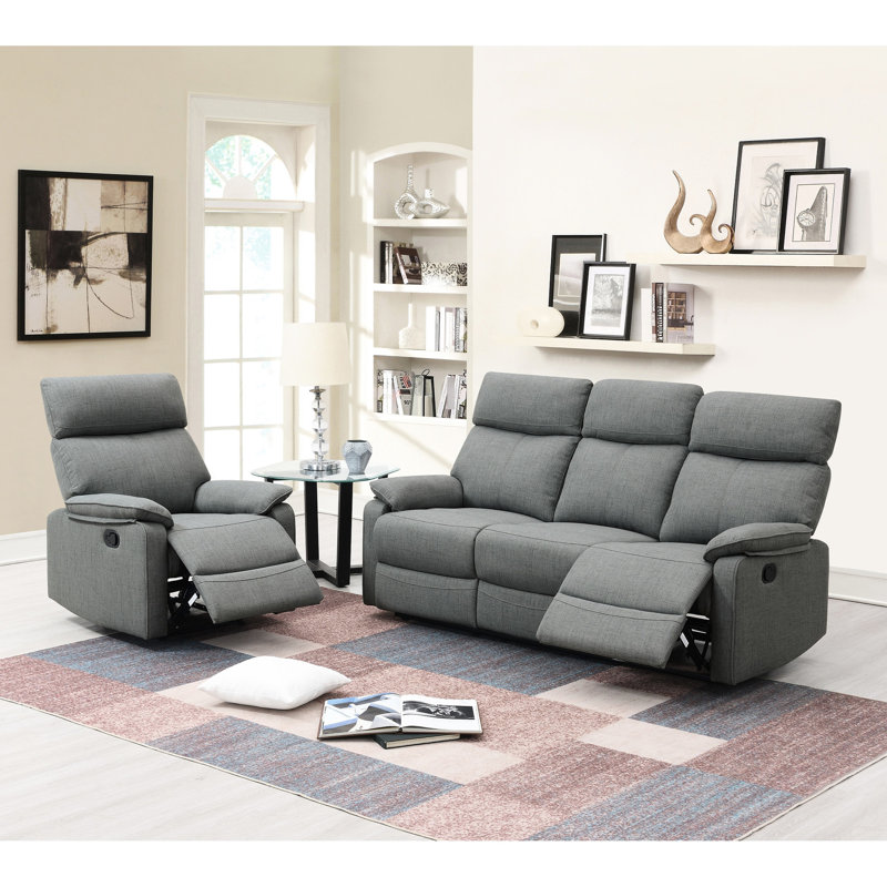 Fauteuil inclinable en métal recouvert de toile de jute grise pour un espace de détente