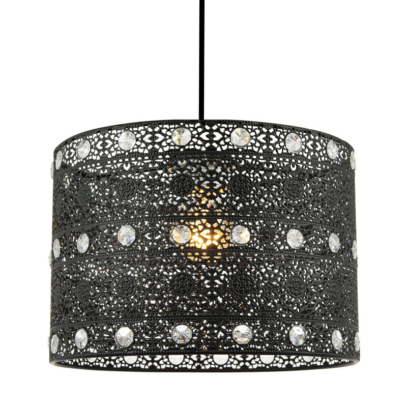 17cm H Metal Lamp Shade in Black