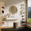 Étagère murale à 7 niveaux, blanche, flottante, décorative, avec bords arrondis, haute tablette verticale.