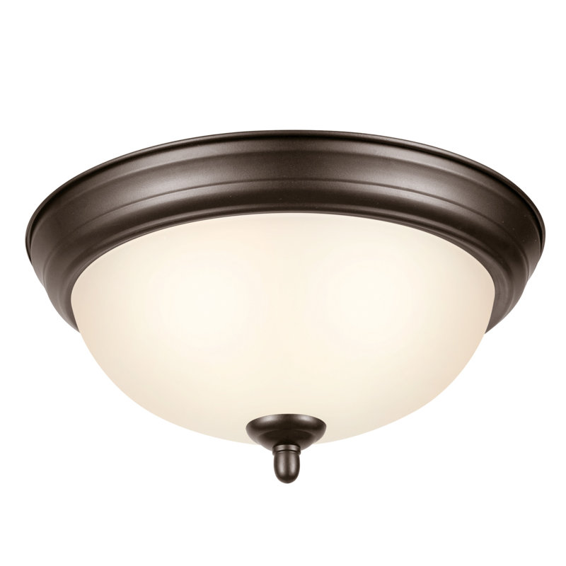Marguret Glass Flush Mount, Brushed Bronze