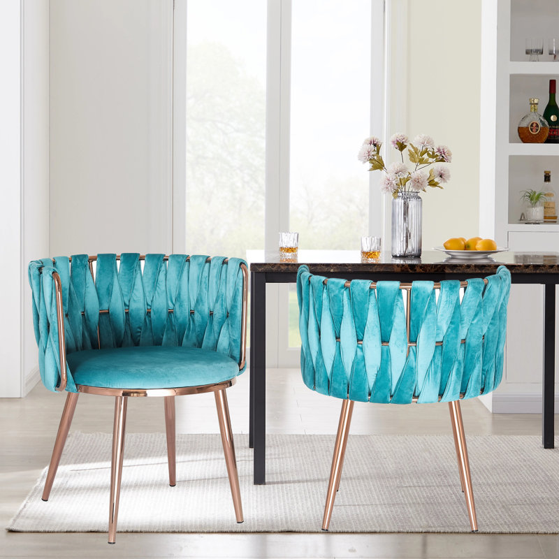 Fauteuil d'appoint en velours, Bleu clair