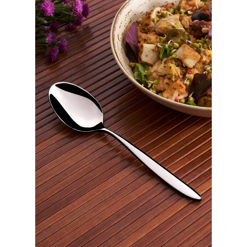 Ensemble de cuillères à dessert en acier inoxydable Clista | Argent | 7,2 po | 12 pièces