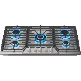 Plaque de cuisson au gaz 30 pouces avec 5 brûleurs de haute puissance, surface de cuisson au gaz en acier inoxydable 304 intégrée (Ensemble de 2)