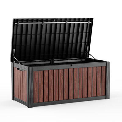 150 Gal Weatherproof Walnut Deck Box