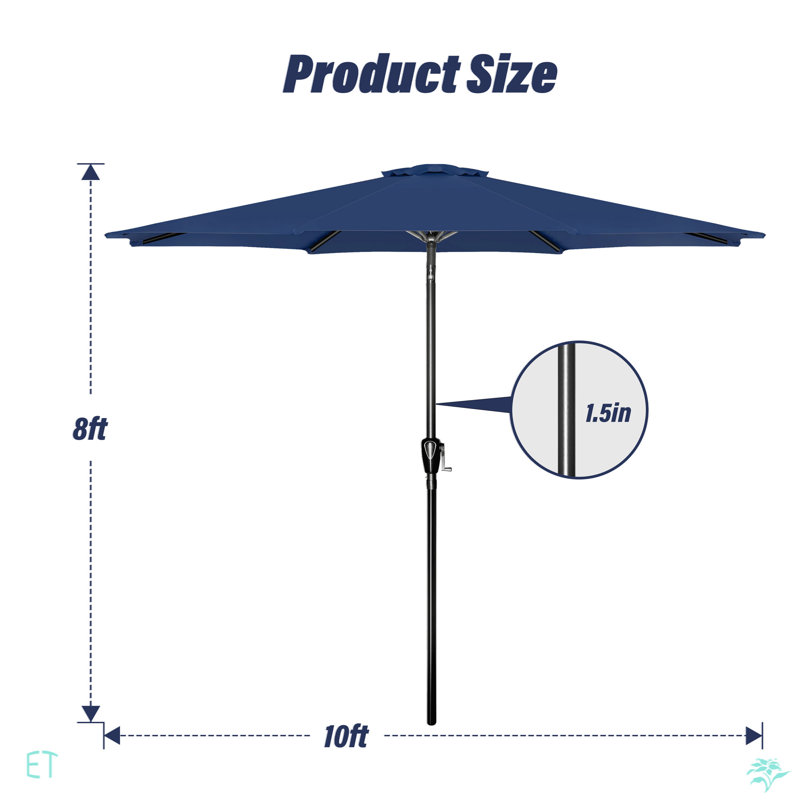 Parasol de table 10 pi, Bleu très foncé