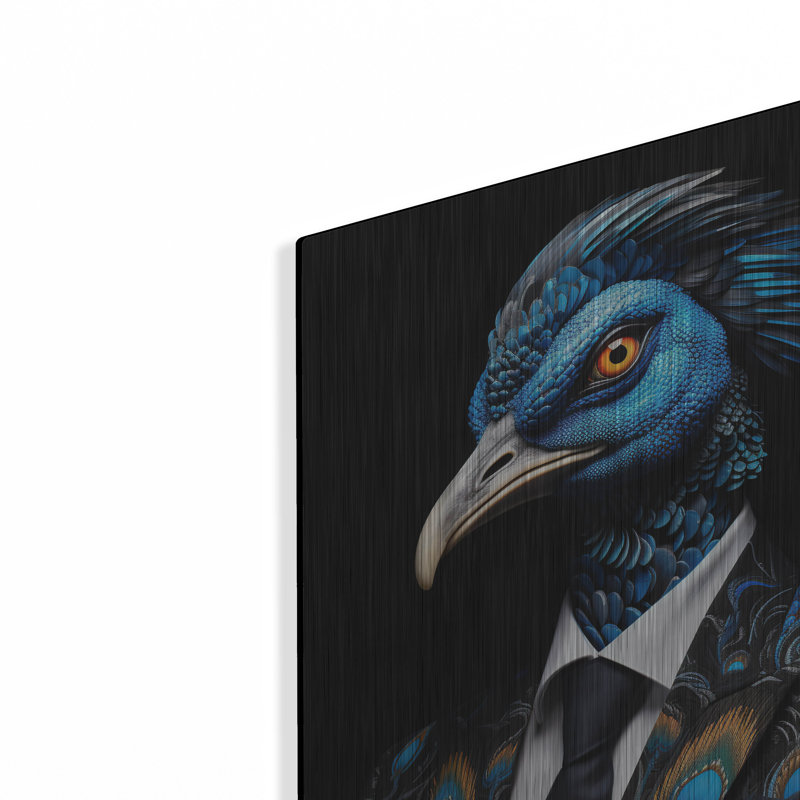 Art mural en métal Sartial Peacock 'par r3darch0n, 16 po x 24 po