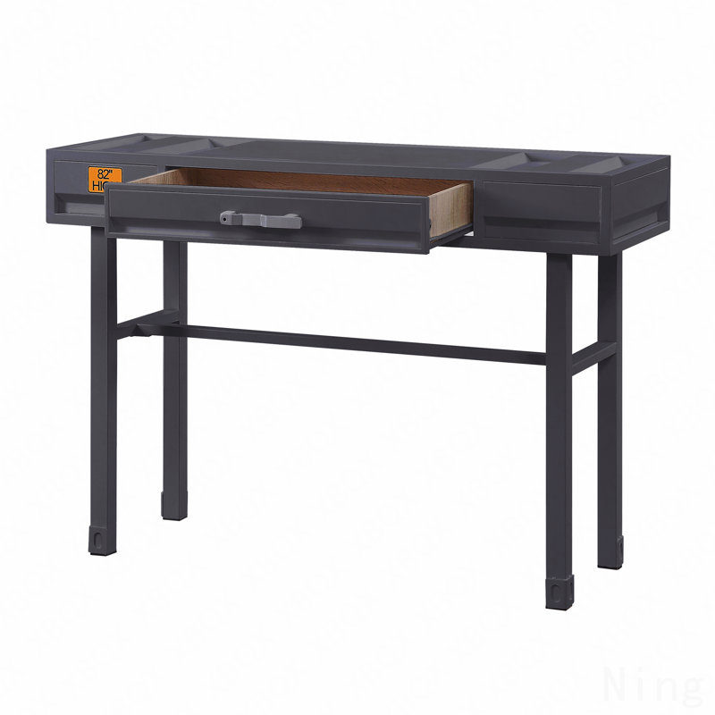 Bureau d'écriture avec 1 tiroir Gunmetal, Noir