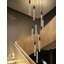Long lustre en cristal noir à 10 lumières Azria 