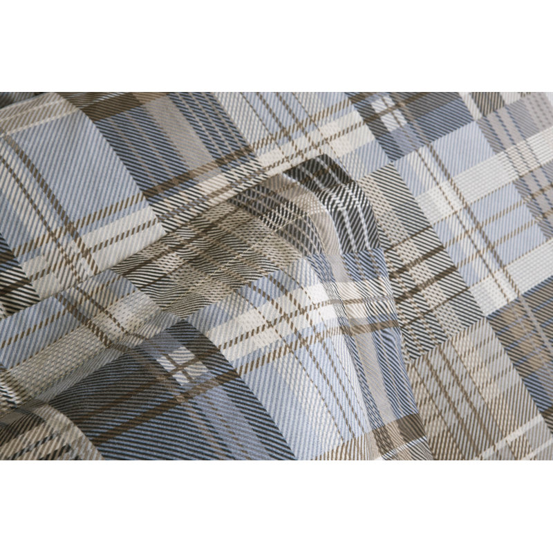 Rustic Brown and Blue Plaid Down Alternative Comforter Set