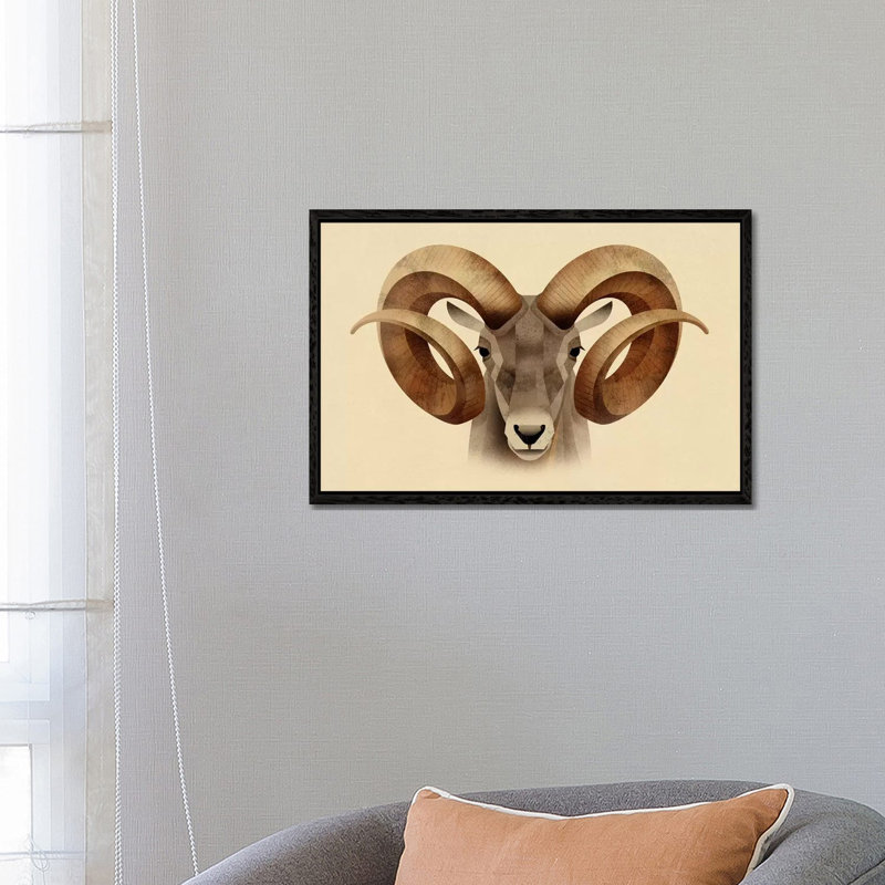 Urial 1 Piece Wall Art on Canvas, 66.04 cm H x 45.72 cm W, Black Framed