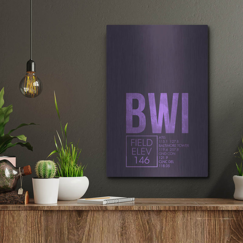 Trinx «BWI ATC» par O8, art mural en métal, H 16 po x l 12 po