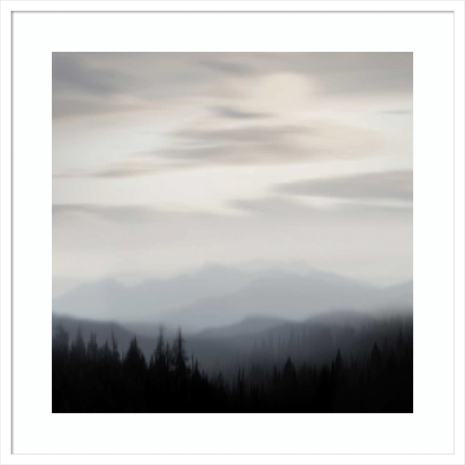 Mountain Vista II by Madeline Clark, White Framed Paper, 33.12" H x 33.12" W x 0.88" D